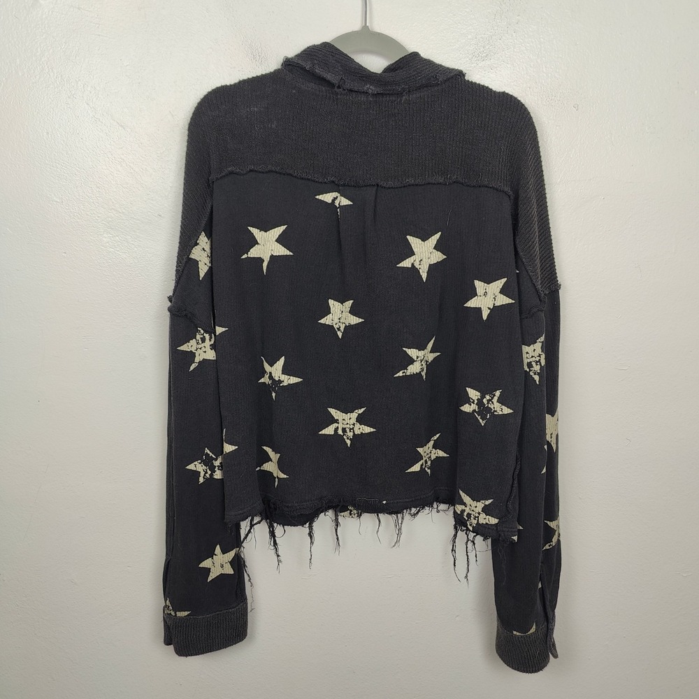 Vintage Havana Shacket Womens Large‎ Star Print Button Front Crop Jacket Top - Picture 7 of 8